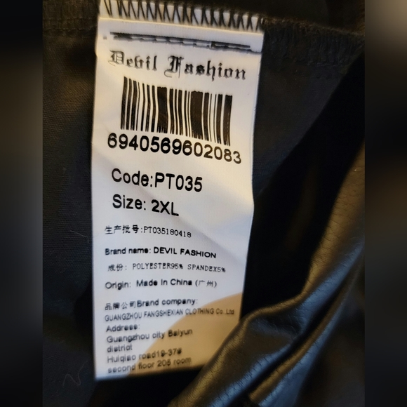 Devil Fashion Black Gothic Buckle Belt Mesh Legging for Women size 2xl - Picture 4 of 5